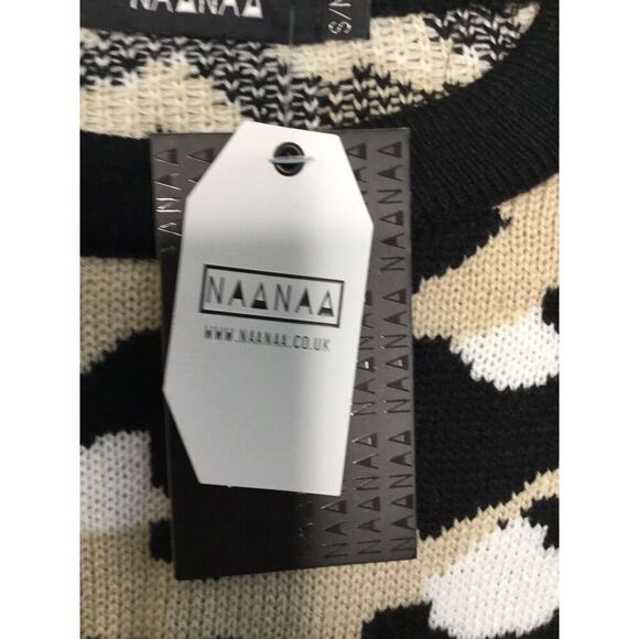 NAA NAA Women’s Oversized Sweater Pullover Crop Leopard/Animal Print Size S/M - Picture 12 of 12